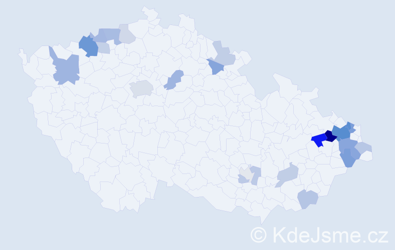 Příjmení: 'Lechová', počet výskytů 52 v celé ČR