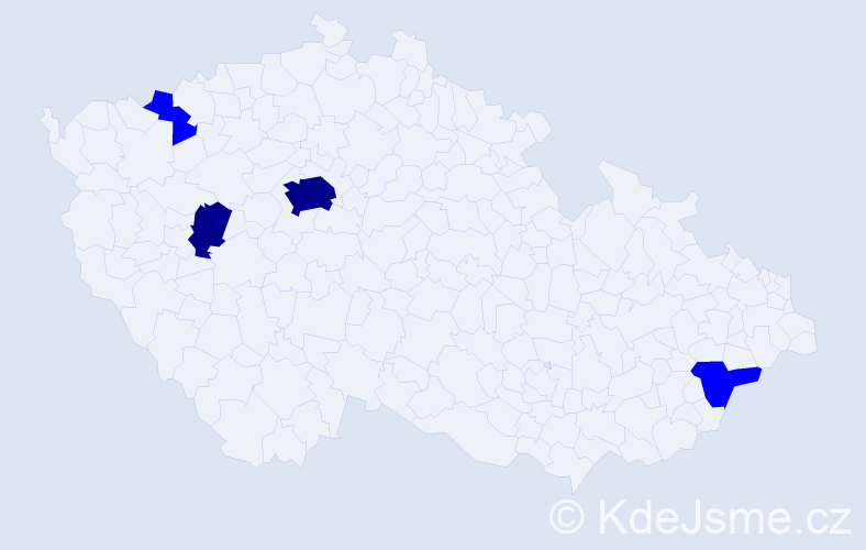 Příjmení: 'Kermiet', počet výskytů 6 v celé ČR