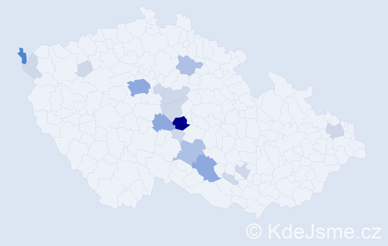 Příjmení: 'Kalhotka', počet výskytů 44 v celé ČR