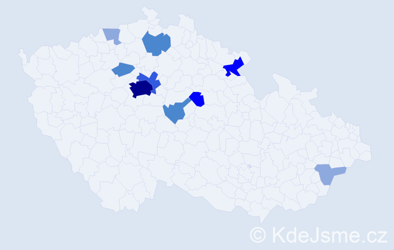 Příjmení: 'Listoň', počet výskytů 24 v celé ČR