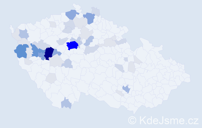 Příjmení: 'Kotva', počet výskytů 164 v celé ČR