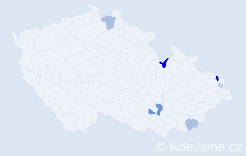 Příjmení: 'Zadubanová', počet výskytů 12 v celé ČR