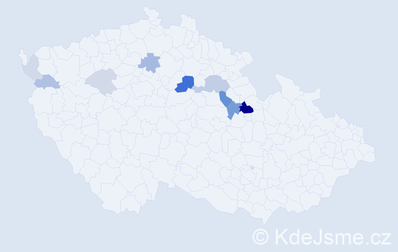 Příjmení: 'Šebetková', počet výskytů 26 v celé ČR