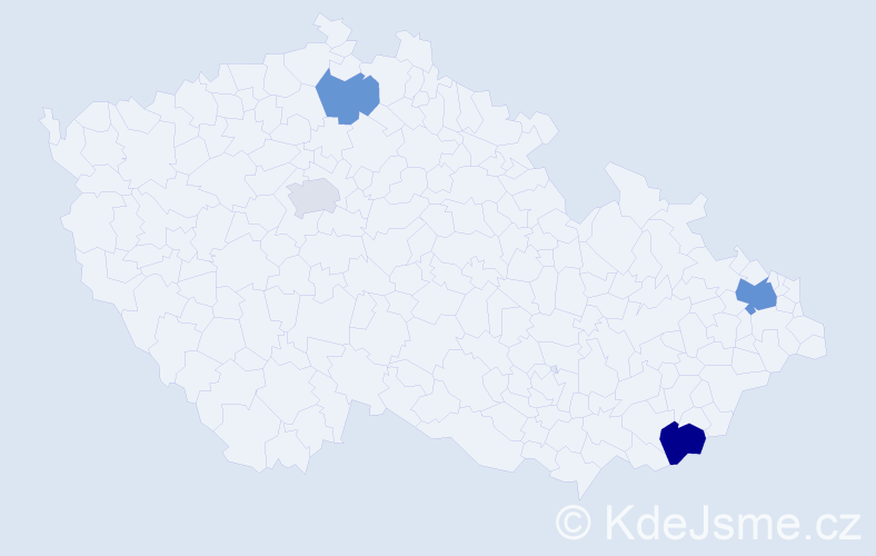 Příjmení: 'Majliš', počet výskytů 7 v celé ČR