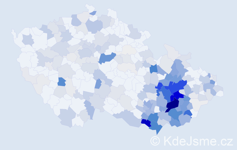 Příjmení: 'Hrabal', počet výskytů 1026 v celé ČR