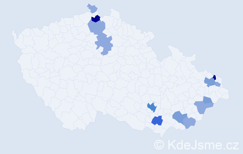 Příjmení: 'Ryl', počet výskytů 34 v celé ČR