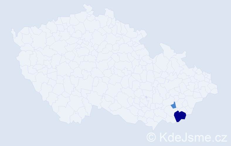 Příjmení: 'Slačáková', počet výskytů 6 v celé ČR