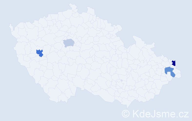 Příjmení: 'Bimbová', počet výskytů 7 v celé ČR