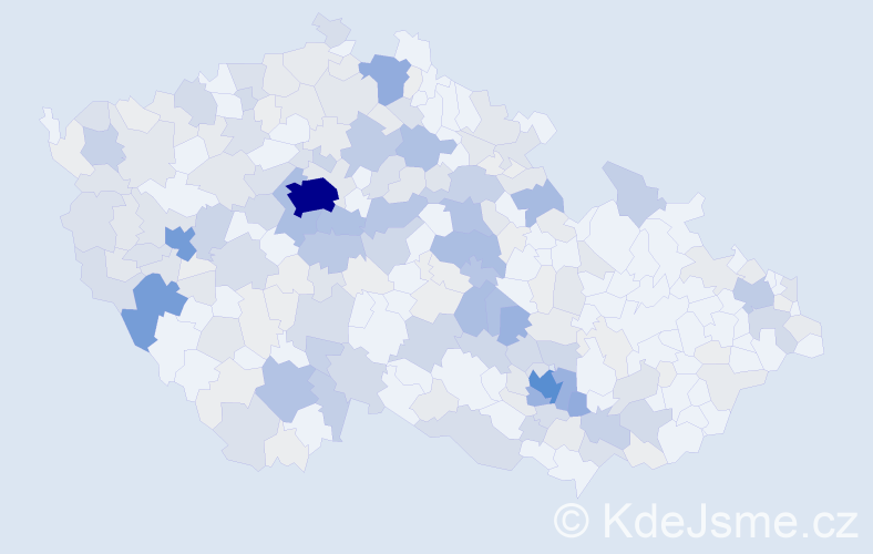 Příjmení: 'Paleček', počet výskytů 949 v celé ČR