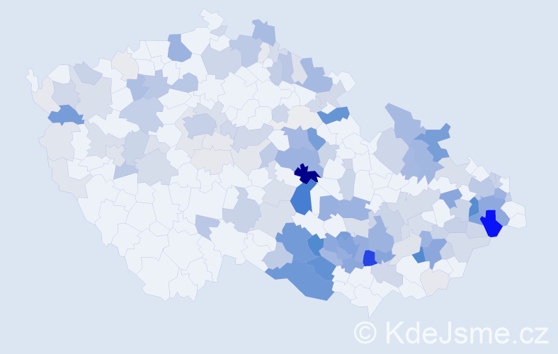 Příjmení: 'Paseková', počet výskytů 577 v celé ČR