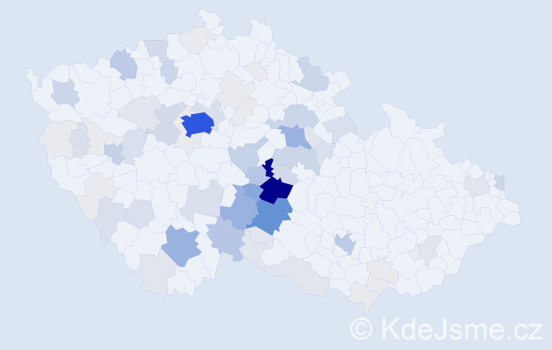 Příjmení: 'Med', počet výskytů 329 v celé ČR