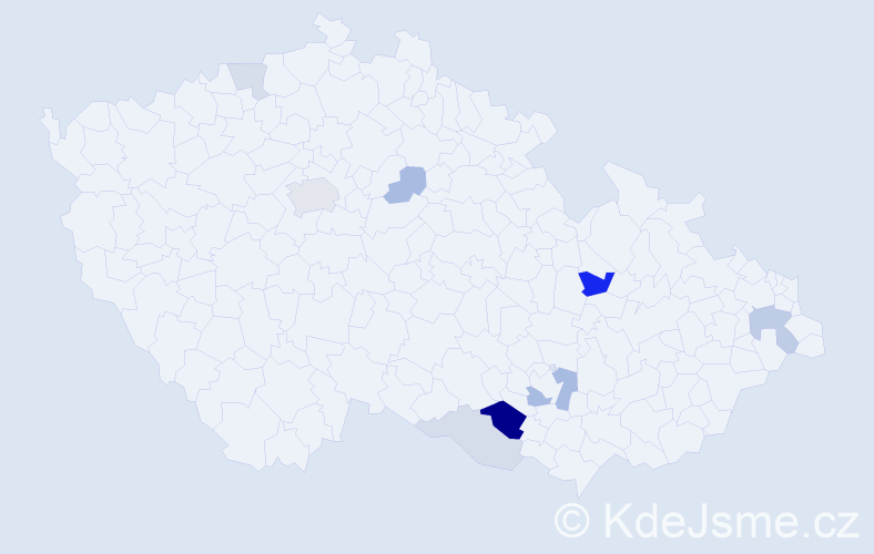Příjmení: 'Konrad', počet výskytů 19 v celé ČR
