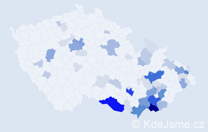 Příjmení: 'Režňák', počet výskytů 184 v celé ČR