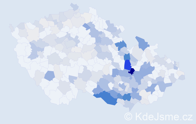 Příjmení: 'Vodák', počet výskytů 738 v celé ČR