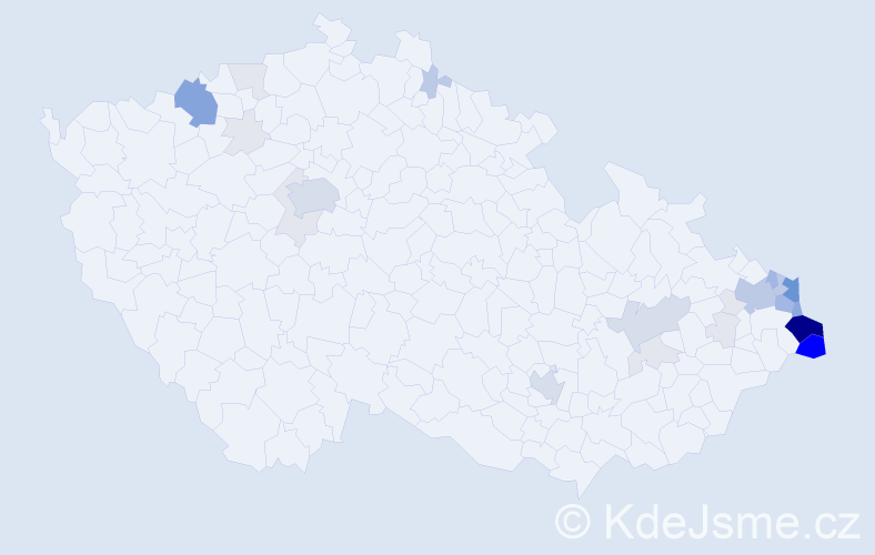 Příjmení: 'Pieter', počet výskytů 134 v celé ČR
