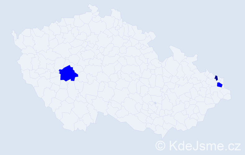 Příjmení: 'Kuldanková', počet výskytů 4 v celé ČR