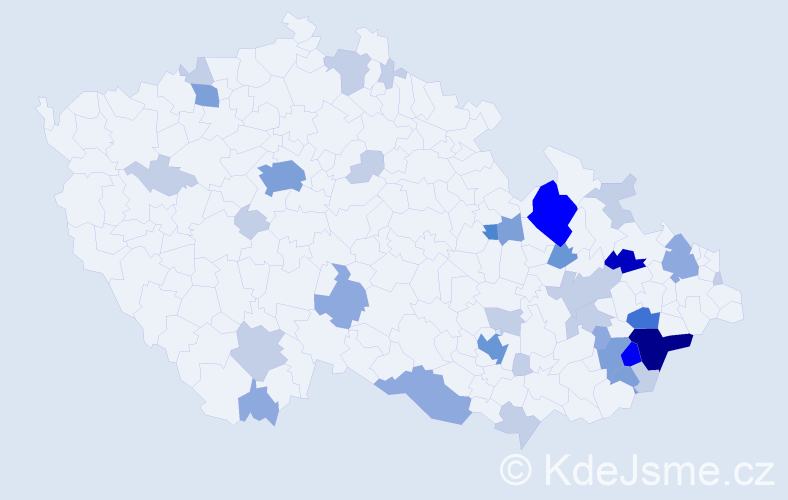Příjmení: 'Barbořák', počet výskytů 99 v celé ČR