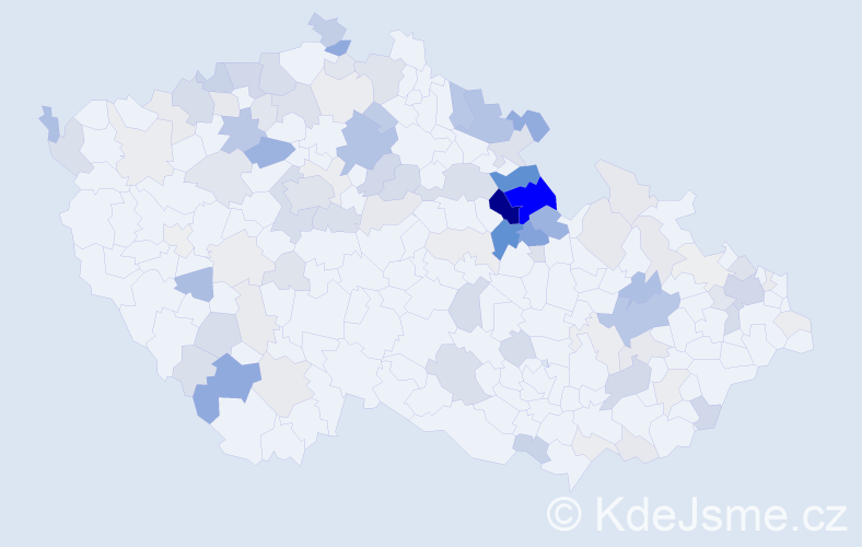 Příjmení: 'Myšáková', počet výskytů 354 v celé ČR