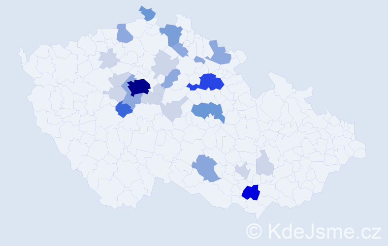 Příjmení: 'Plotová', počet výskytů 81 v celé ČR
