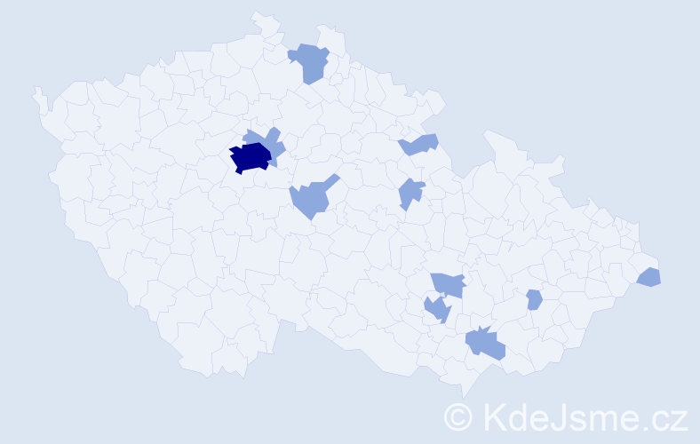 Příjmení: 'Thomson', počet výskytů 20 v celé ČR