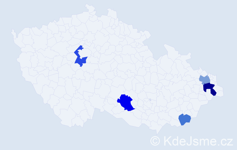 Příjmení: 'Lumbert', počet výskytů 10 v celé ČR