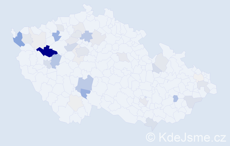 Příjmení: 'Holota', počet výskytů 135 v celé ČR