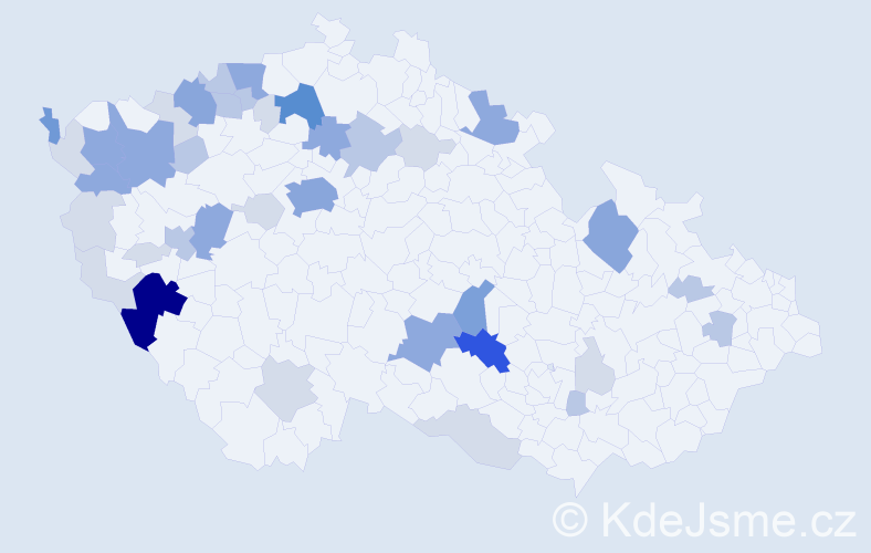 Příjmení: 'Peksa', počet výskytů 113 v celé ČR