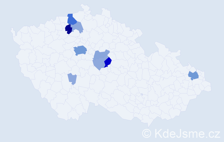 Příjmení: 'Kupera', počet výskytů 33 v celé ČR