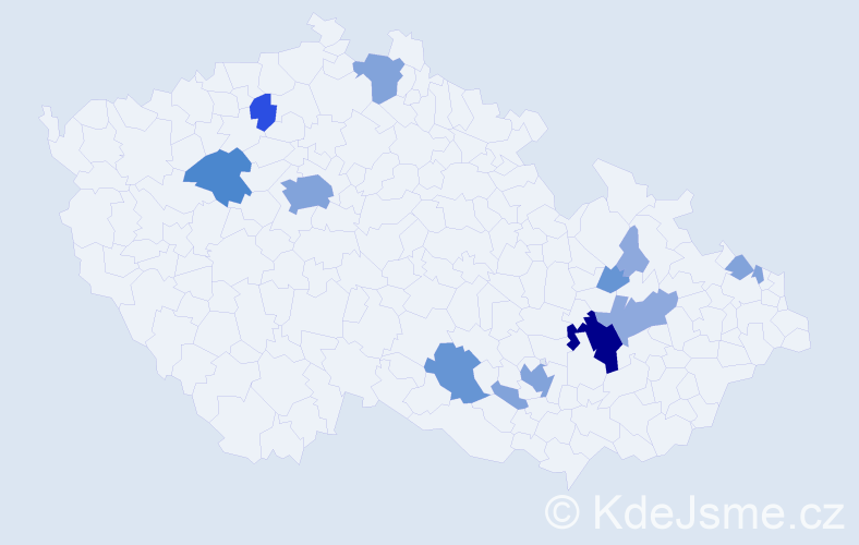 Příjmení: 'Baslíková', počet výskytů 37 v celé ČR