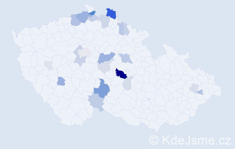 Příjmení: 'Cimpl', počet výskytů 67 v celé ČR