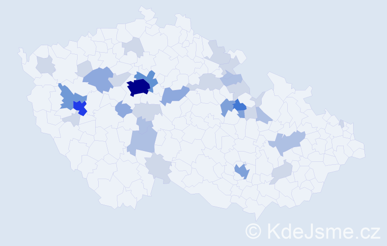 Příjmení: 'Moláčková', počet výskytů 92 v celé ČR