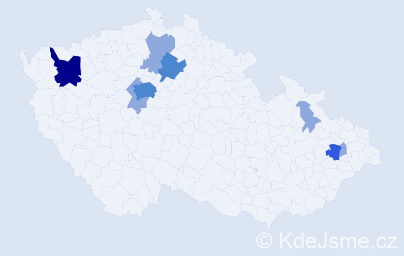 Příjmení: 'Birošík', počet výskytů 17 v celé ČR