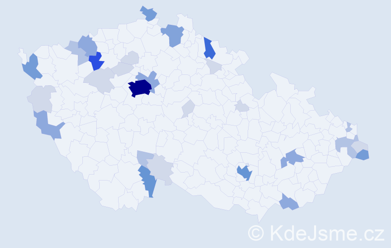 Příjmení: 'Holič', počet výskytů 100 v celé ČR