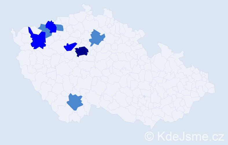 Příjmení: 'Kravčuková', počet výskytů 13 v celé ČR