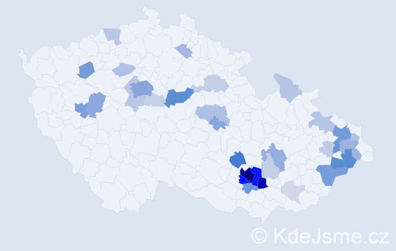 Příjmení: 'Rossi', počet výskytů 161 v celé ČR