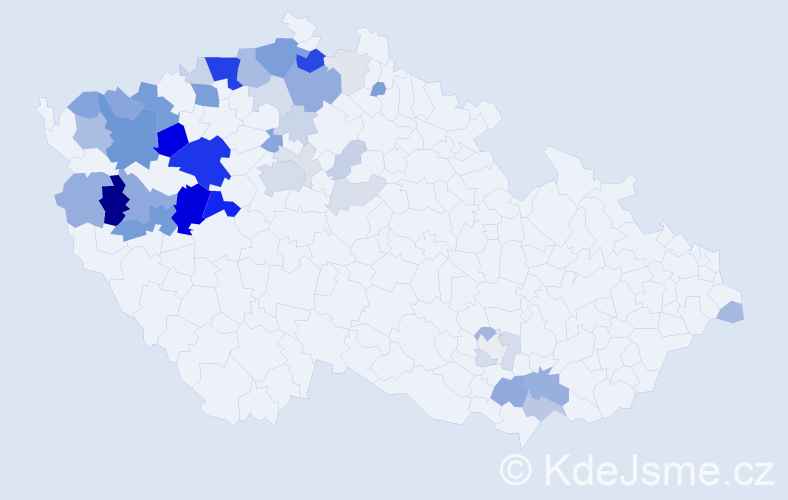 Příjmení: 'Šrédl', počet výskytů 149 v celé ČR
