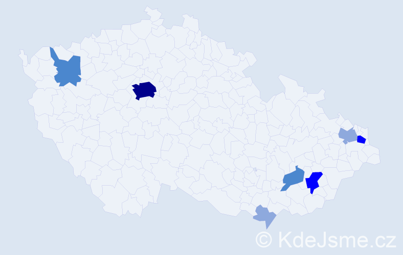 Příjmení: 'Rerko', počet výskytů 19 v celé ČR