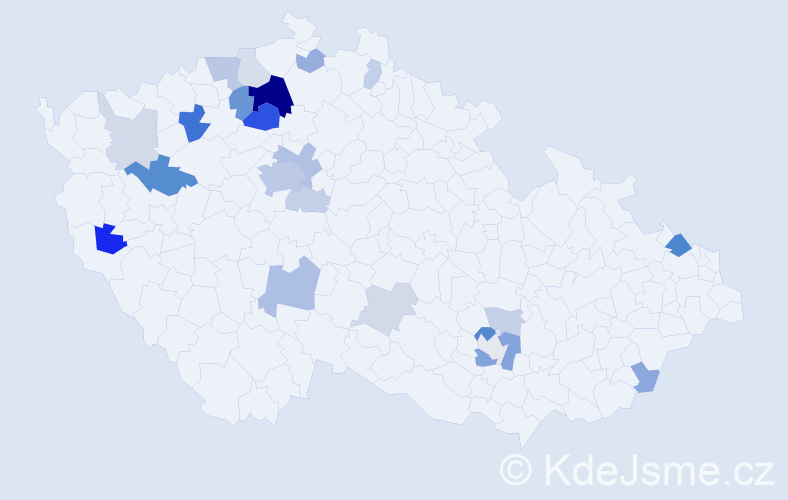 Příjmení: 'Horejsek', počet výskytů 63 v celé ČR