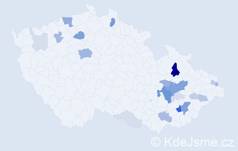 Příjmení: 'Skokánek', počet výskytů 76 v celé ČR
