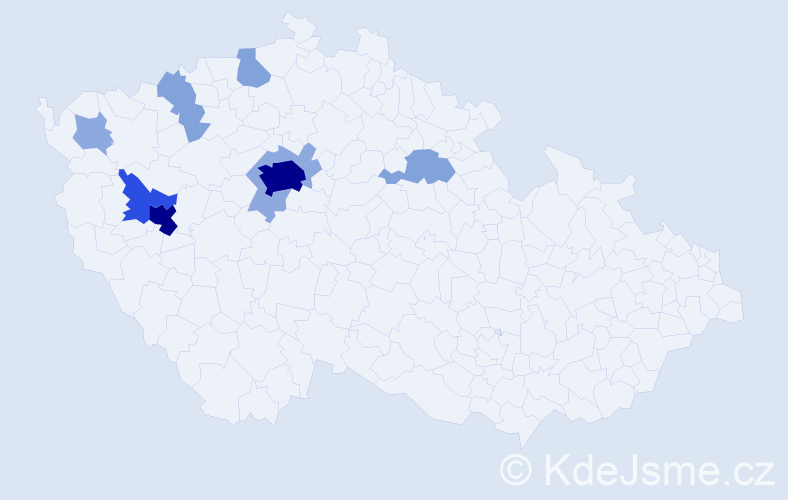 Příjmení: 'Krepindlová', počet výskytů 32 v celé ČR