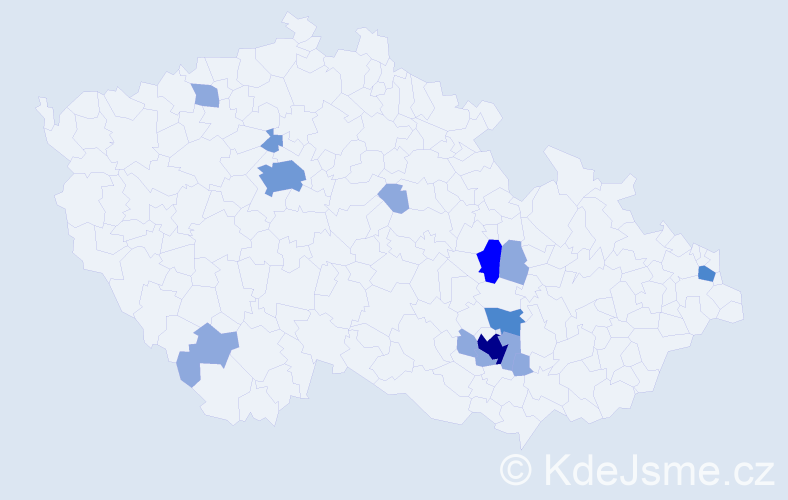 Příjmení: 'Kumhalová', počet výskytů 27 v celé ČR