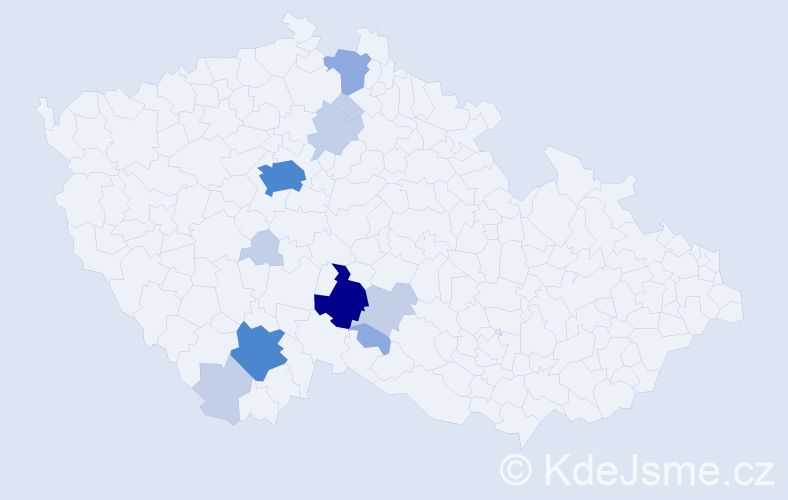 Příjmení: 'Trkolová', počet výskytů 30 v celé ČR