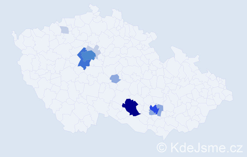 Příjmení: 'Weigner', počet výskytů 35 v celé ČR