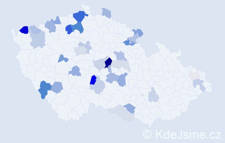 Příjmení: 'Hendlová', počet výskytů 82 v celé ČR