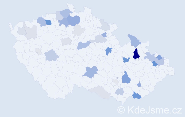 Příjmení: 'Cingelová', počet výskytů 92 v celé ČR