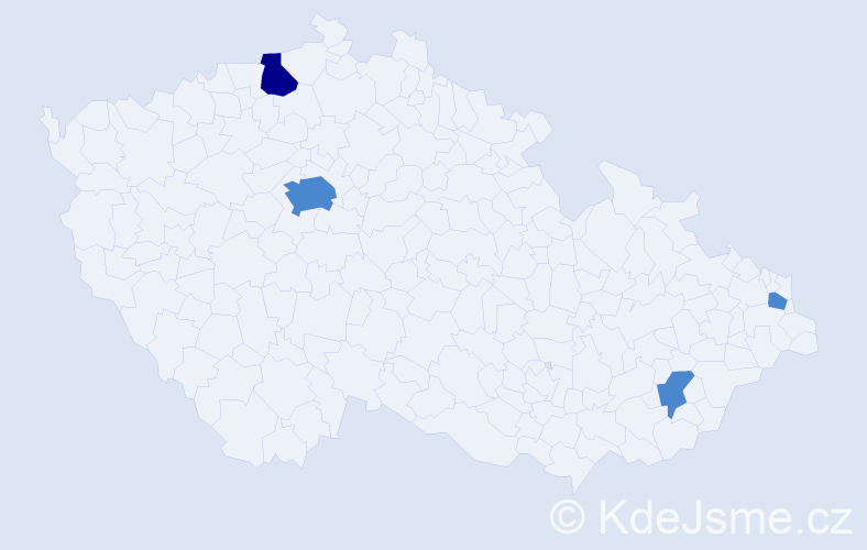 Příjmení: 'Soldatová', počet výskytů 6 v celé ČR