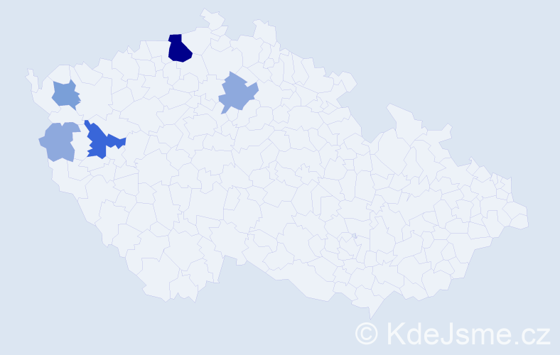 Příjmení: 'Bim', počet výskytů 15 v celé ČR