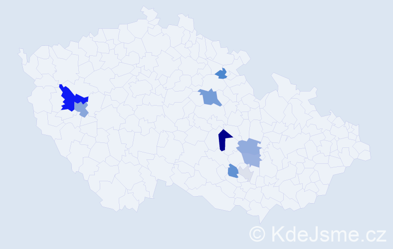 Příjmení: 'Turzo', počet výskytů 17 v celé ČR