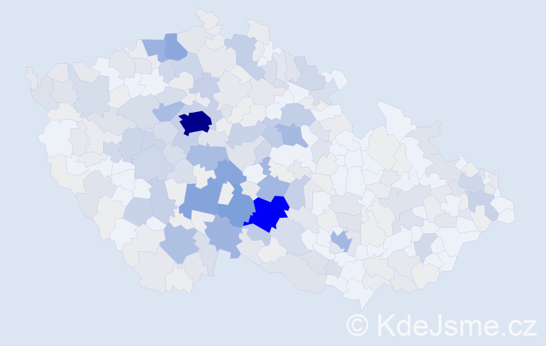 Příjmení: 'Vondrák', počet výskytů 1225 v celé ČR