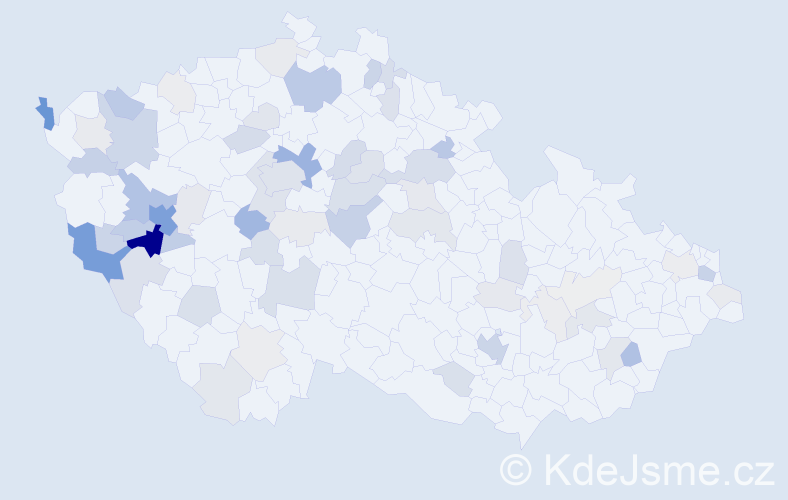 Příjmení: 'Rádl', počet výskytů 218 v celé ČR